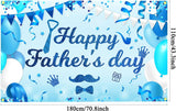 Happy Father's Day Backdrop Banner 70x43 Inch Large Blue Photo Booth Party Decorations