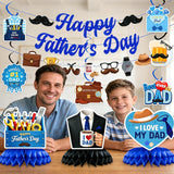 Father's Day Decorations Set Happy Father's Day Banner Hanging Swirls 3D Centerpieces Best Dad Ever Party Supplies