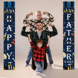 Happy Father's Day Blue Porch Sign Banner Hanging Door Decorations for Dad Party Supplies