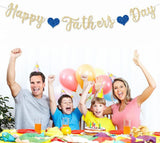 Happy Father's Day Glitter Gold Banner Garland Decorations for Dad Papa Party Supplies