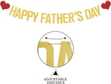 Happy Father's Day Gold Glitter Banner Best Dad Ever Party Decorations for Dad Birthday Celebration