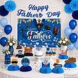 Father's Day Decoration Set Banner Backdrop Hanging Swirls Honeycomb Centerpieces Best Dad Ever Party Supplies