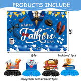 Father's Day Decoration Set Banner Backdrop Hanging Swirls Honeycomb Centerpieces Best Dad Ever Party Supplies