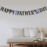 Happy Father's Day Black Glitter Banner Hanging Decorations for Home Office Party Celebrations