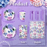 400PCS Hydrangea Floral Party Dinnerware Set Plates & Napkins Bridal Shower Baby Shower Supplies
