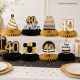 Happy 40th Birthday Honeycomb Centerpieces Cheers to 40 Years Table Decorations Party Supplies