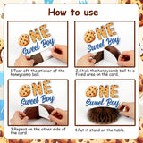Milk & Cookies 1st Birthday Decorations 8PCS One Sweet Boy Honeycomb Centerpieces Table Decor
