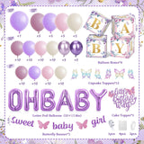 Butterfly Baby Shower Decorations Set A Little Butterfly Is On The Way Pink Purple Party Supplies