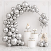 164PCS Silver Balloon Garland Kit Metallic Latex Arch Set Birthday Wedding Party Decorations