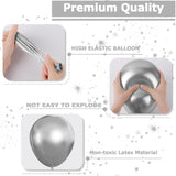164PCS Silver Balloon Garland Kit Metallic Latex Arch Set Birthday Wedding Party Decorations