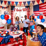 4th of July Balloon Centerpieces 4 Sets Red White Blue Patriotic Table Decorations