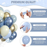 Dusty Blue Gold Balloons 60 Pcs Champagne Confetti Balloon Set Party Decor