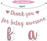 Rose Gold Glitter "Thank You" Banner – Party Decor