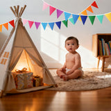48 Pcs Rainbow Pennant Banner Colorful Triangle Bunting Flags Party Decor