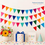 6 Pack Rainbow Pennant Banner 72 Flags Multicolor Triangle Bunting Party Garland