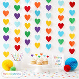 Rainbow Heart Garland 52 Ft Colorful Streamer Banner Party Decorations