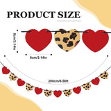 6 Pack Red Leopard Heart Banner Garland Pre Strung Valentine Party Decorations
