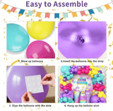 Purple Blue Pink Teal Yellow Balloon Arch Garland Kit | Kids Birthday Party Decor