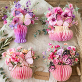 Women Birthday Centerpieces | Pink Purple Honeycomb Table Decor | Bridal Shower Wedding Party Decorations