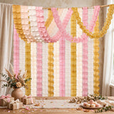 Pink Peach Gold Streamer Garland | Four Leaf Clover Paper Banner | Bridal Shower Decor