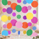 Rainbow Circle Garland | Colorful Paper Banner for Parties, Showers, Classroom Decor