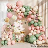 Sage Green Pink Balloon Garland Arch Kit | Pastel Wedding Birthday Party Decor