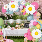 Daisy Balloon Arch Garland Kit | Pastel Flower Party Decor (168 Pc)