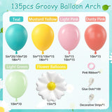 Daisy Balloon Arch Kit | Teal, Yellow, Green, Pink Balloons | Groovy Party Decor