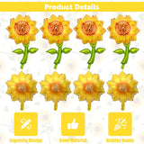 Sunflower Foil Balloon Set | Large Flower Party Decor (8 Pc)