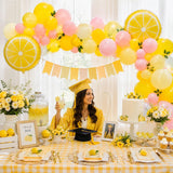 Lemon Balloon Arch Kit | Yellow Garland, Lemon Leaves, Pink Lemonade Decor