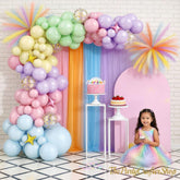 316 Pc Pastel Party Decoration Set | Macaron Balloon Arch Pampas Grass Gauze Curtain | Baby Shower Wedding Decor
