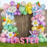 Pastel Easter Balloon Arch Garland Kit | Bunny, Daisy, Carrot Accents (Baby Shower, Birthday)