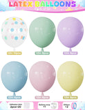 Pastel Rainbow Macaron Balloons | 12 Inch Polka Dot Party Decor