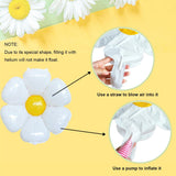 12 White Daisy Foil Balloons | Groovy Flower Party Decor