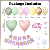 Fairy Birthday Balloon Set | Sage Green, Purple, Pink Butterfly Party Decor