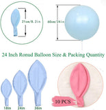 Macaron Pink Latex Balloons | 24 Inch Large Round Party Decor
