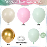 Pastel Pink Green Gold Balloon Set | Whimsical Party Decor (Baby Shower)