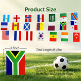 2026 World Cup 48 Countries Flag Banner String: Soccer Party Decorations, Football Garland
