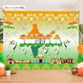 India Independence Day Backdrop, Indian Flag Party Background, 15 August Celebration Decor, Photo Prop