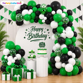 Green Black White Balloon Garland Kit, Soccer Birthday Arch, Jungle Safari Baby Shower Decoration