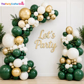 Emerald Green Gold Balloon Arch Kit, Jungle Safari Party Garland Decoration