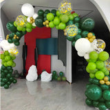 Green White Gold Balloon Garland Arch Kit, Safari Jungle Birthday Party Decor