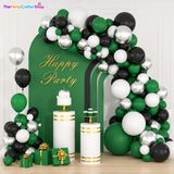 Dark Green Black Silver Balloon Garland Kit, Football Safari Camo Party Arch Decor