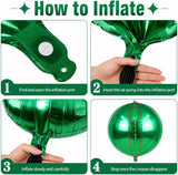 Green 4D Round Foil Balloons, Jungle Party Decoration Set
