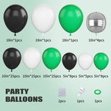 Green Black White Balloon Garland Kit, Football Birthday Arch, Boys Sports Party Decoration