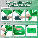 Green Silver Square Foil Balloon Backdrop, Double Sided Arch Decor Party Supplies