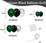 Dark Green Black Silver Balloon Arch Kit, Video Game Football Party Garland