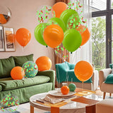 Orange Green Confetti Balloon Set, 12 Inch Latex Party Decor