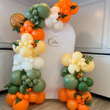 Little Cutie Baby Shower Balloon Arch Kit, Sage Green Orange Garland, Autumn Party Decoration