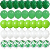 Green Balloon Set, Dark Lime Confetti, White Party Decor